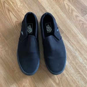 VANS // Black Slip On Shoes